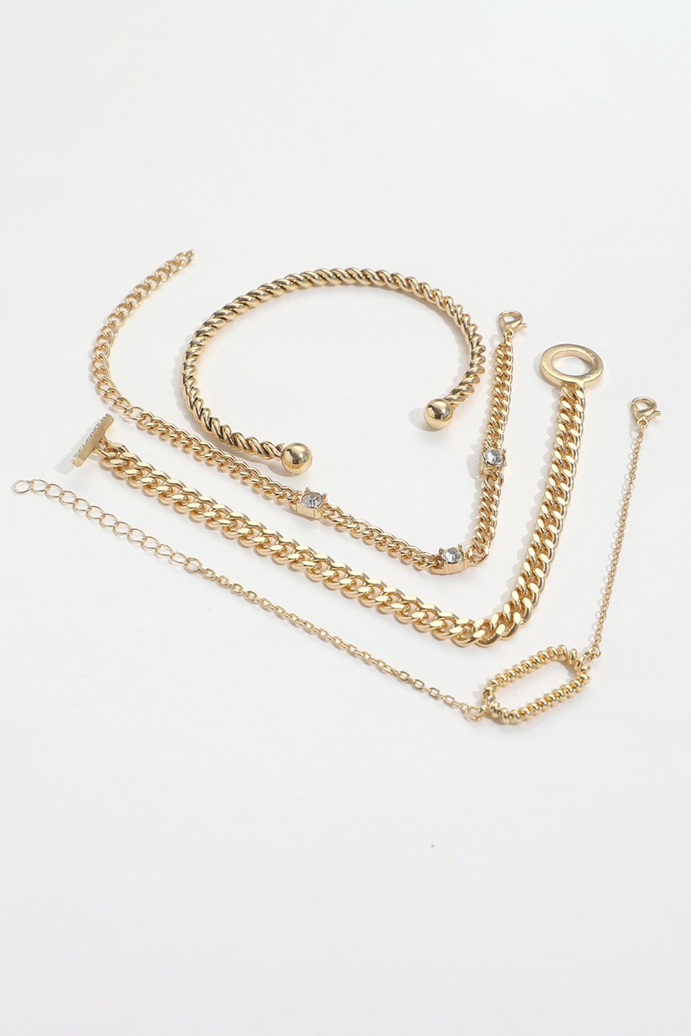 Gold Rhinestone Chain Bracelets